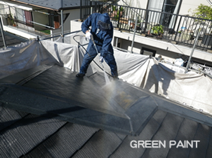 カラーベスト屋根には必ず高圧水洗浄が必要です